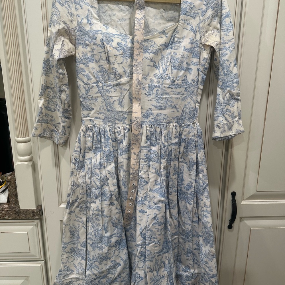 Bernie Dexter Blue and White Dress